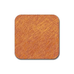 Orange Pattern Rubber Coaster (square)  by Valentinaart