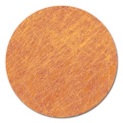 Orange Pattern Magnet 5  (round)