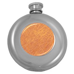 Orange Pattern Round Hip Flask (5 Oz)