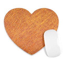 Orange Pattern Heart Mousepads by Valentinaart