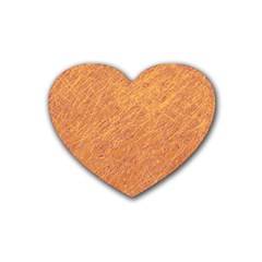 Orange Pattern Rubber Coaster (heart) 