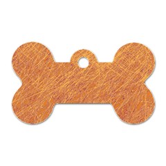 Orange Pattern Dog Tag Bone (two Sides)