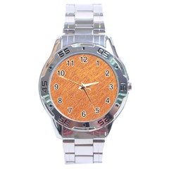 Orange Pattern Stainless Steel Analogue Watch