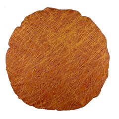 Orange Pattern Large 18  Premium Round Cushions