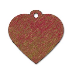 Brown pattern Dog Tag Heart (One Side)