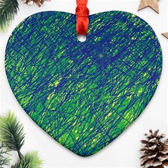 Green Pattern Ornament (heart) 