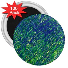 Green Pattern 3  Magnets (100 Pack)