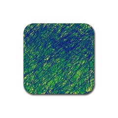 Green Pattern Rubber Coaster (square) 