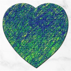 Green Pattern Jigsaw Puzzle (heart)