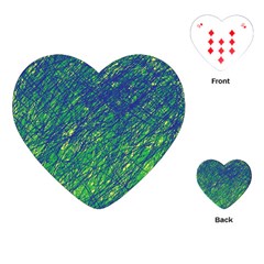 Green Pattern Playing Cards (heart)  by Valentinaart