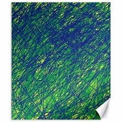 Green Pattern Canvas 8  X 10  by Valentinaart