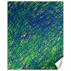 Green Pattern Canvas 16  X 20   by Valentinaart