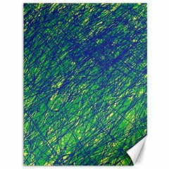 Green Pattern Canvas 36  X 48   by Valentinaart