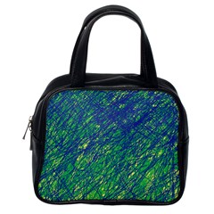 Green Pattern Classic Handbags (one Side)