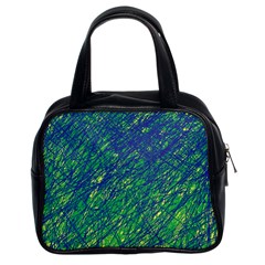 Green Pattern Classic Handbags (2 Sides)