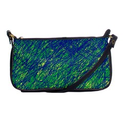 Green Pattern Shoulder Clutch Bags by Valentinaart