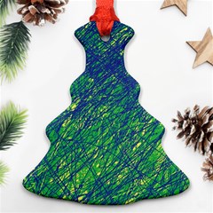 Green Pattern Ornament (christmas Tree) by Valentinaart