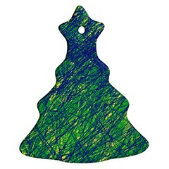 Green Pattern Christmas Tree Ornament (2 Sides)