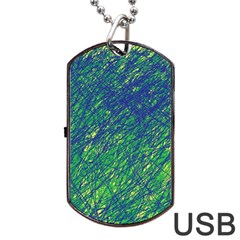 Green Pattern Dog Tag Usb Flash (two Sides) 