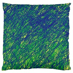 Green Pattern Large Cushion Case (one Side) by Valentinaart