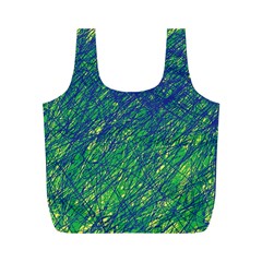 Green Pattern Full Print Recycle Bags (m)  by Valentinaart