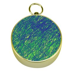 Green Pattern Gold Compasses