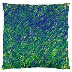 Green Pattern Large Flano Cushion Case (one Side) by Valentinaart