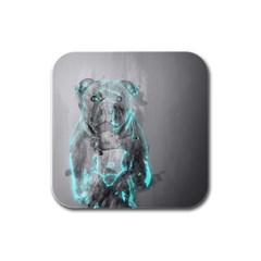 Dog Rubber Square Coaster (4 Pack) 