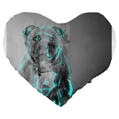 Dog Large 19  Premium Flano Heart Shape Cushions