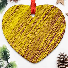 Yellow Van Gogh Pattern Ornament (heart) 