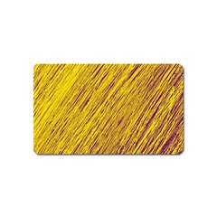 Yellow Van Gogh Pattern Magnet (name Card) by Valentinaart