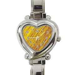 Yellow Van Gogh Pattern Heart Italian Charm Watch by Valentinaart