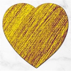 Yellow Van Gogh Pattern Jigsaw Puzzle (heart)