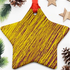 Yellow Van Gogh Pattern Star Ornament (two Sides) 