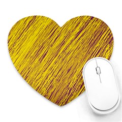 Yellow Van Gogh Pattern Heart Mousepads