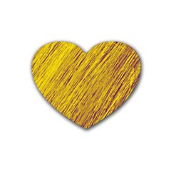 Yellow Van Gogh Pattern Rubber Coaster (heart) 