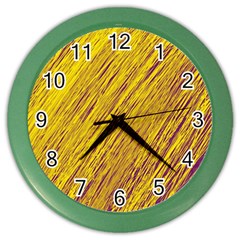 Yellow Van Gogh Pattern Color Wall Clocks by Valentinaart