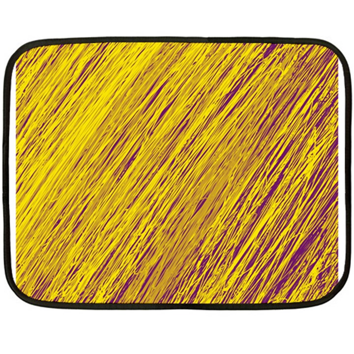 Yellow Van Gogh pattern Double Sided Fleece Blanket (Mini) 