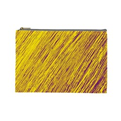 Yellow Van Gogh Pattern Cosmetic Bag (large)  by Valentinaart