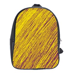 Yellow Van Gogh Pattern School Bags(large)  by Valentinaart