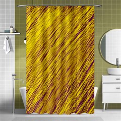 Yellow Van Gogh Pattern Shower Curtain 48  X 72  (small)  by Valentinaart