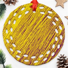 Yellow Van Gogh Pattern Ornament (round Filigree) 