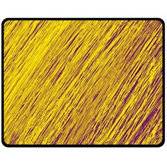 Yellow Van Gogh Pattern Double Sided Fleece Blanket (medium) 