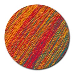 Orange Van Gogh pattern Round Mousepads