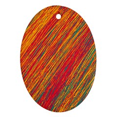 Orange Van Gogh pattern Ornament (Oval) 