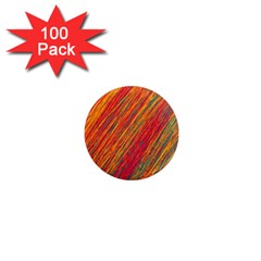 Orange Van Gogh pattern 1  Mini Magnets (100 pack) 