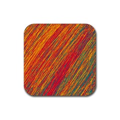 Orange Van Gogh pattern Rubber Coaster (Square) 