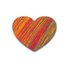 Orange Van Gogh pattern Heart Coaster (4 pack) 