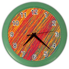 Orange Van Gogh pattern Color Wall Clocks