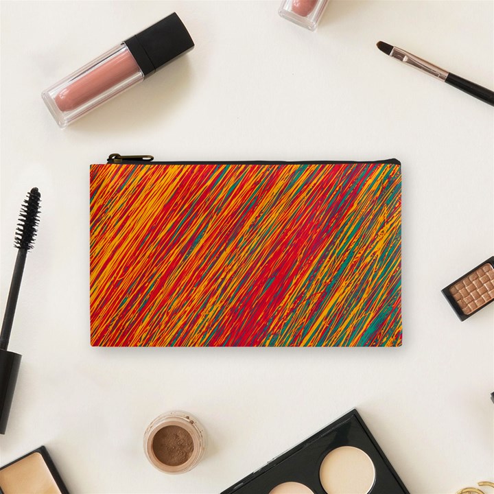 Orange Van Gogh pattern Cosmetic Bag (Small) 